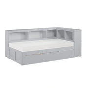 Orion-(4) Twin Bookcase Corner Platform Bed with Twin Trundle image