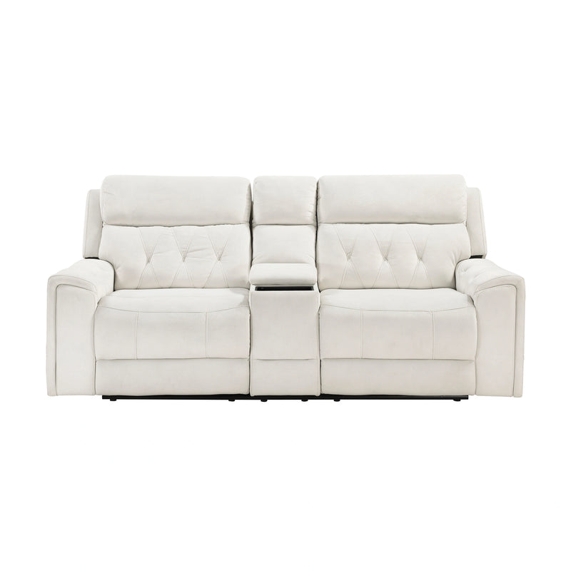 Celeste-Power Double Reclining Love Seat with Center Console, Power Headrests, Hidden Arms Cup Holders, Charging Ports and Wireless Charger image