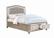 Bling Game 4-Piece Storage Bedroom Set Metallic Platinum Queen image