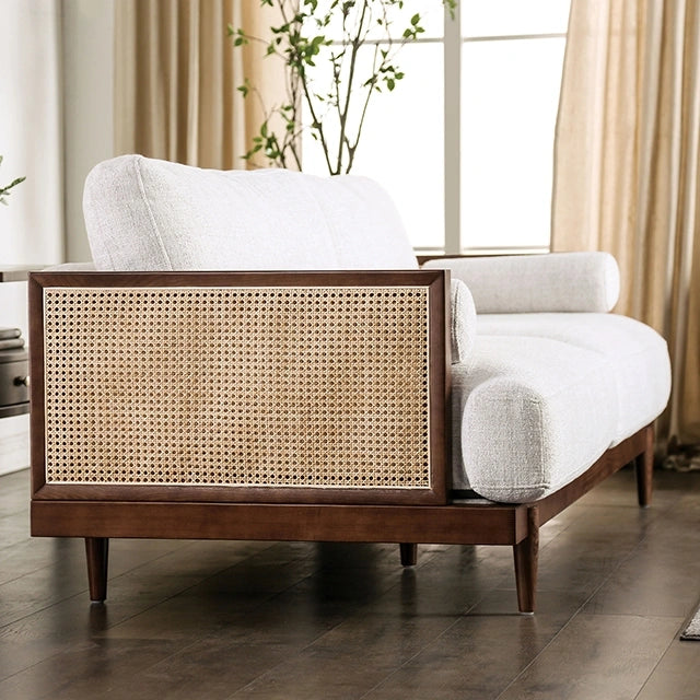 ALESUND Loveseat, Beige/Light Oak, Natural & Brown