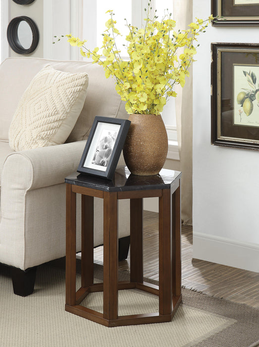 Reon Marble & Walnut End Table (2Pc Pk) image