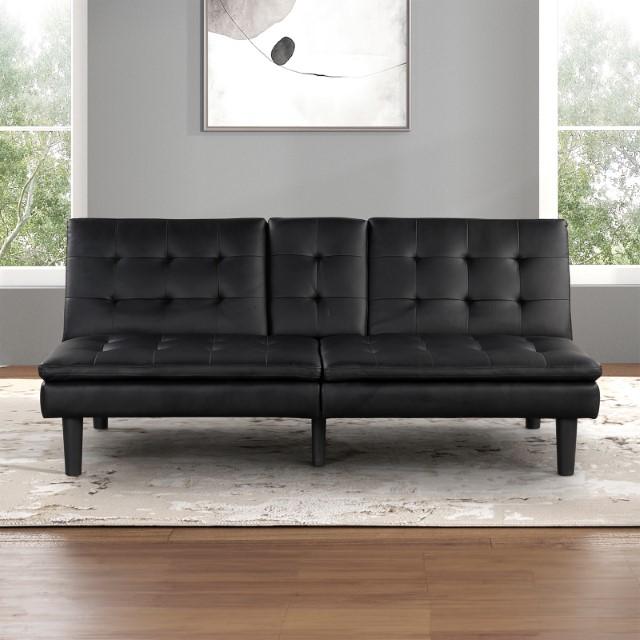 Eidsberg Futon Sofa Bed Orange, Grey, Brown, & Black