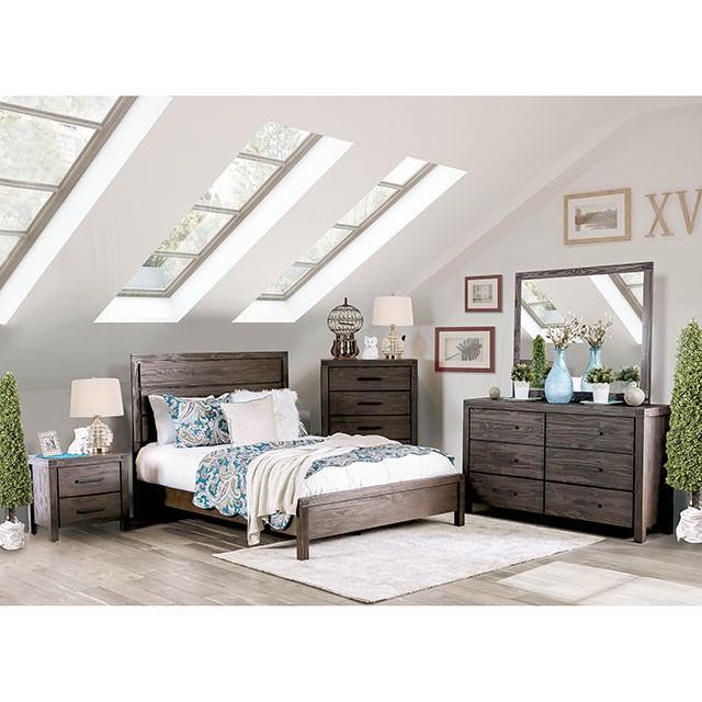 Rexburg Wire-Brushed Rustic Brown E.King & Full Bed