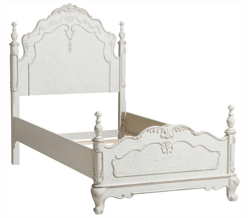 Cinderella Full Poster Bed in Antique White 1386FNW-1*