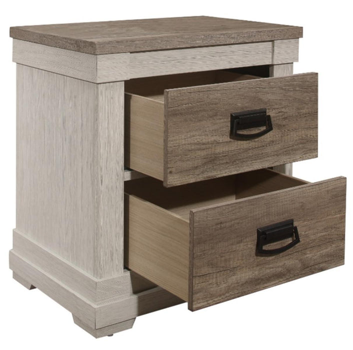 Arcadia Nightstand in White & Weathered Gray 1677-4