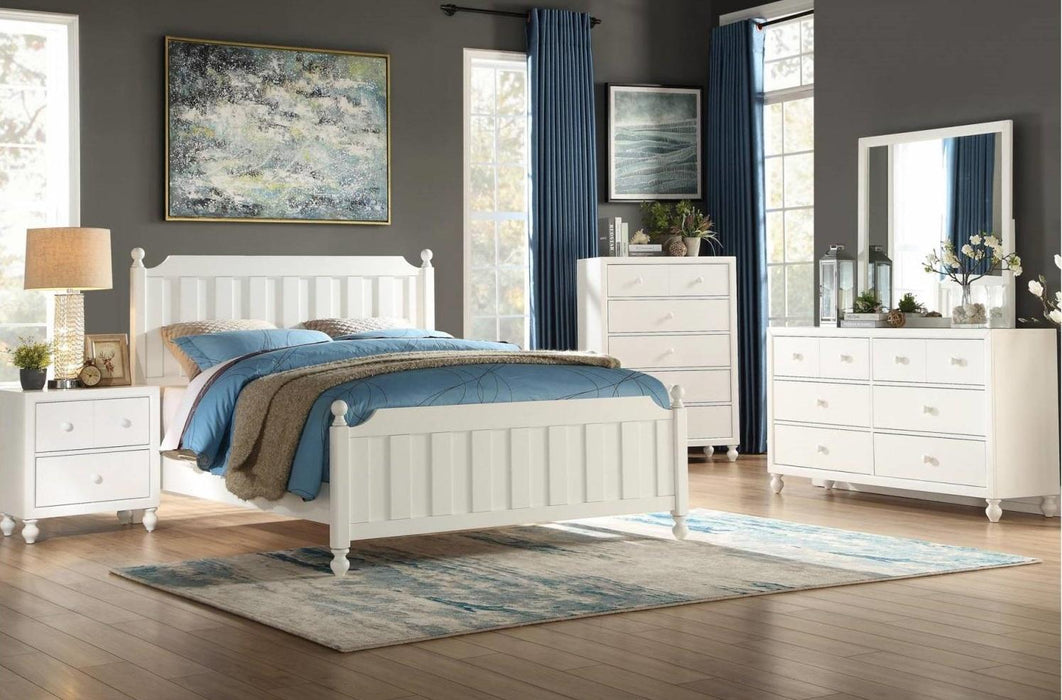 Wellsummer Full Panel Bed in White 1803WF-1*