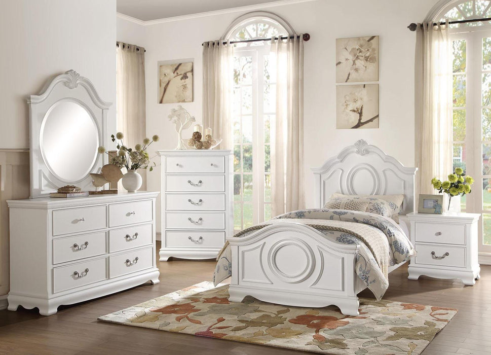 Lucida Full Panel Bed in White 2039FW-1*