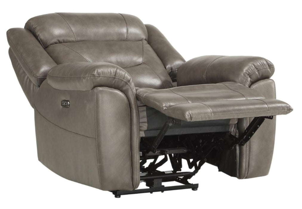 Danio Power Double Reclining Chair with Power Headrests in Brownish Gray 9528BRG-1PWH