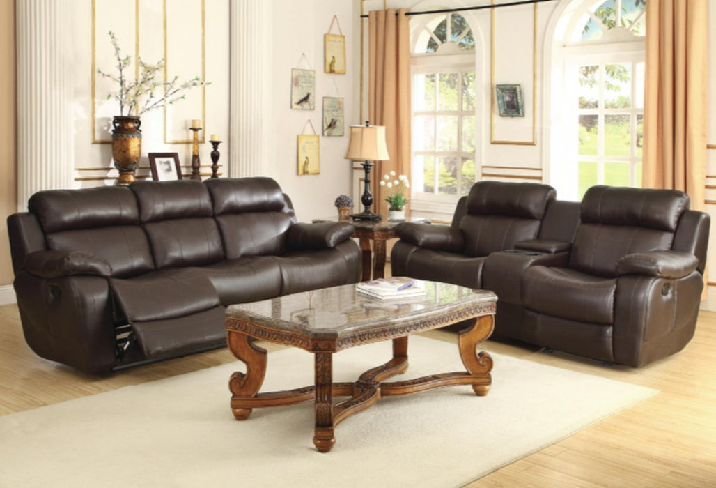 Marille Double Reclining Sofa in Brown