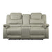 Shola Power Double Reclining Loveseat in Gray image