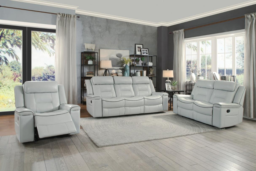 Darwan Double Lay Flat Reclining Sofa in Light Gray