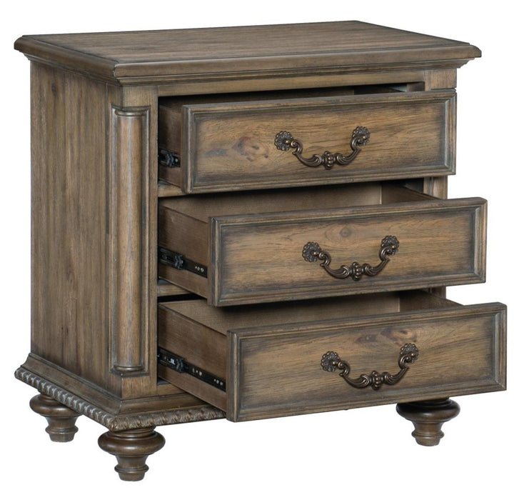 Rachelle 3 Drawer Nightstand in Weathered Pecan 1693-4