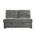 Logansport Armless 2-Seater with Pull-out Bed in Gray 9401GRY-2A image