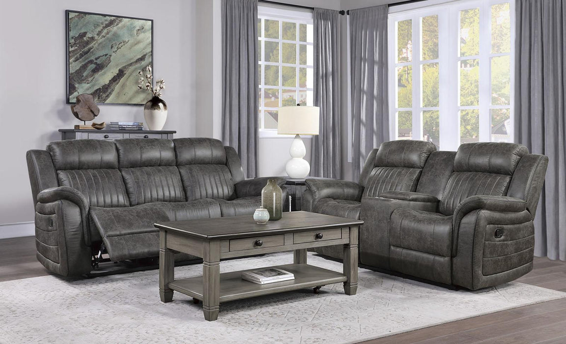 Centeroak Double Reclining Loveseat in Gray 9479BRG-2