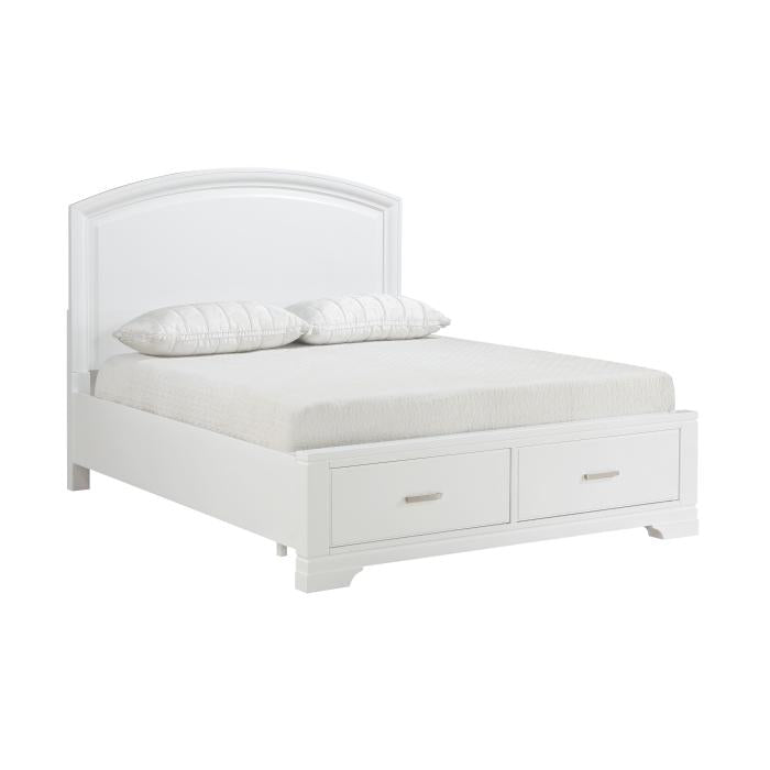 1520WH-1*-Bedroom (3) Queen Platform Bed with Footboard Storage