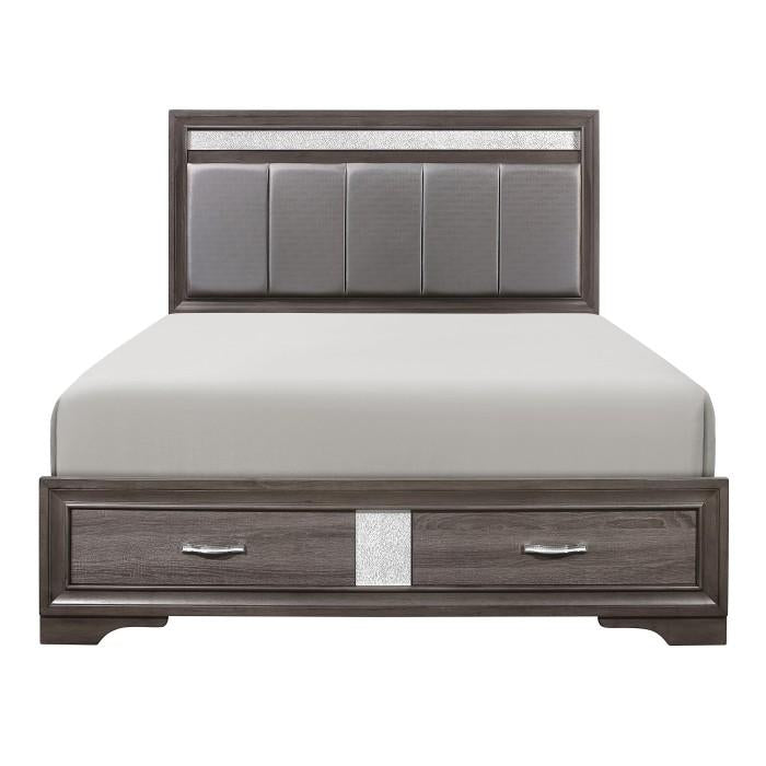 Luster (3) Eastern King Platform Bed with Footboard Storage image