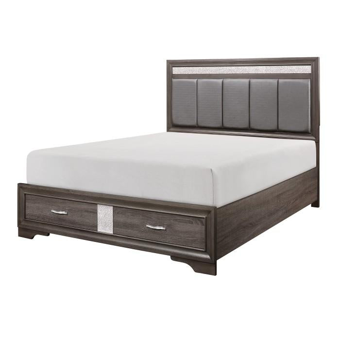 Luster (3) Eastern King Platform Bed with Footboard Storage