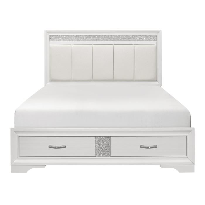 Luster (3) Queen Platform Bed with Footboard Storage