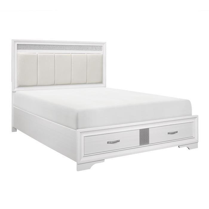 Luster (3) Queen Platform Bed with Footboard Storage