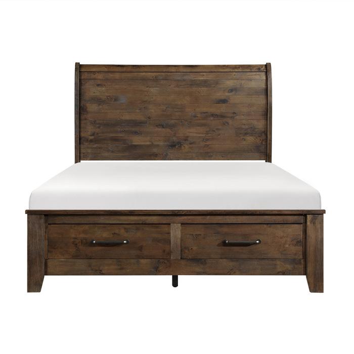 Jerrick King Sleigh Platform Bed with Footboard Storage in Burnished Brown 1957K-1EK* image