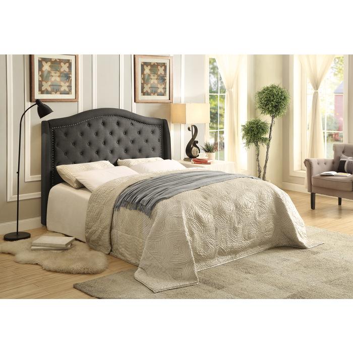 Bryndle (1/3)Queen Headboard,Buton-Tufted&Nailhead