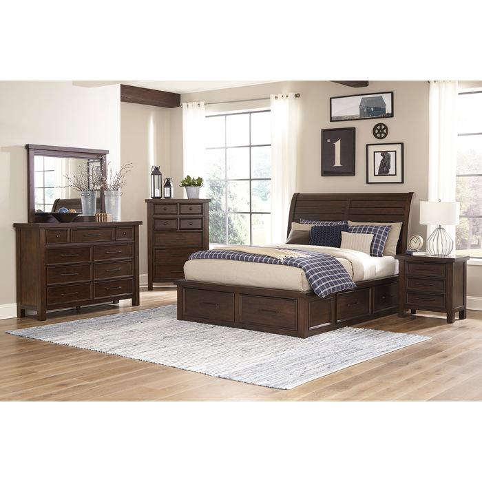 Logandale (4) Queen Platform Bed with Footboard Storage