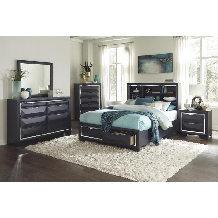 Rosemont (3) Queen Platform Bed with Footboard Storage