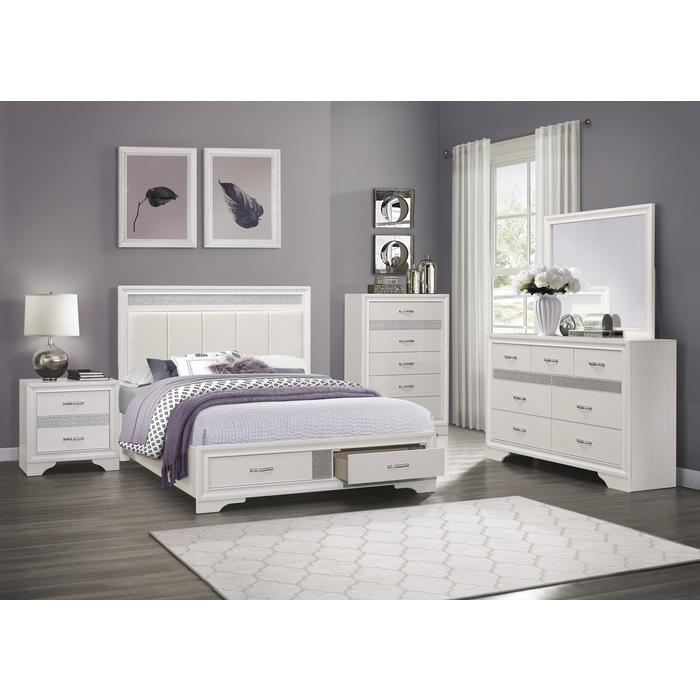 Luster (3) Eastern King Platform Bed with Footboard Storage