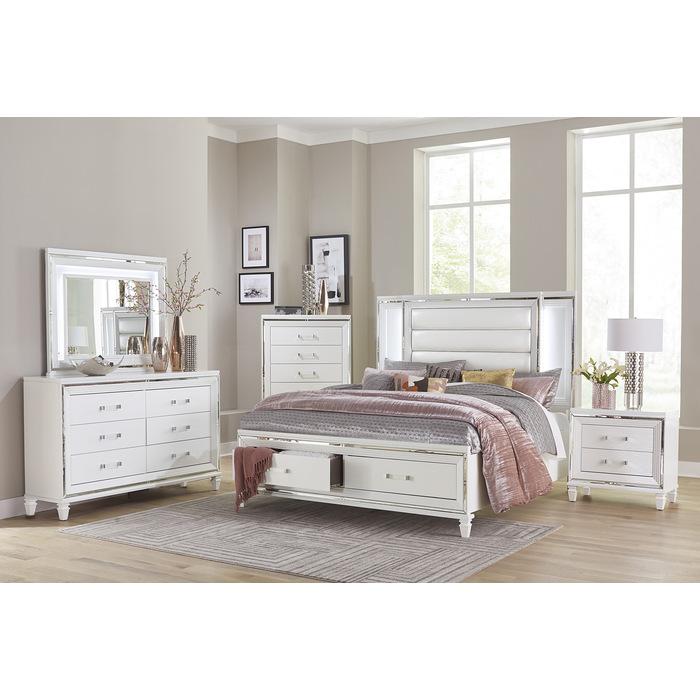 Tamsin (3) Queen Platform Bed with LED Lighting and Footboard Storage