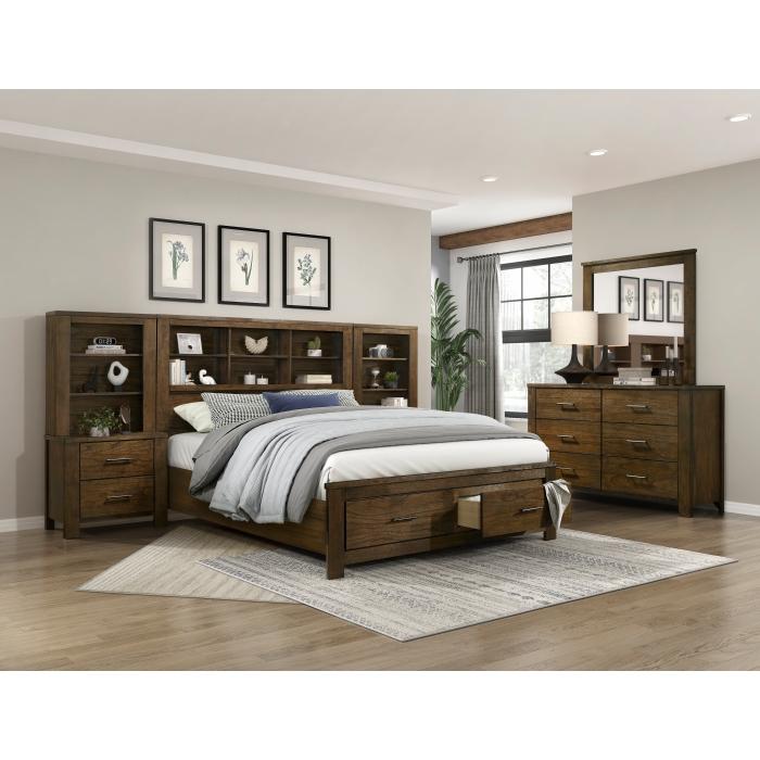 1592K-1CK*-Bedroom (3) California King Platform Bed with Footboard Storage