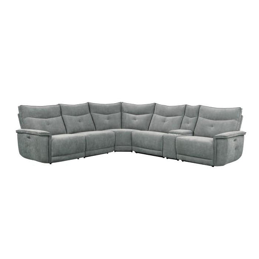 9509DG*6LRRRPWH - (6)6-Piece Modular Power Reclining Sectional with Power Headrests and USB Ports image