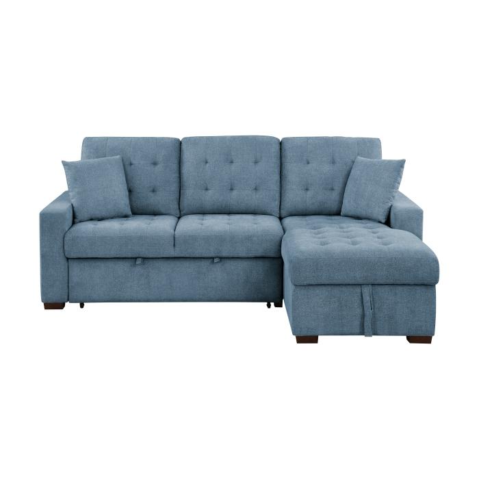 9816BU*2LLRC - (2)2-Piece Sectional with Right Chaise, Pull-out Bed and Hidden Storage image