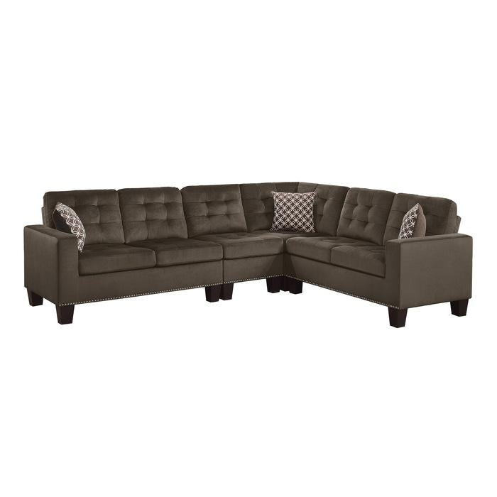 Lantana 2-Piece Reversible Sectional in Chocolate 9957CHSC