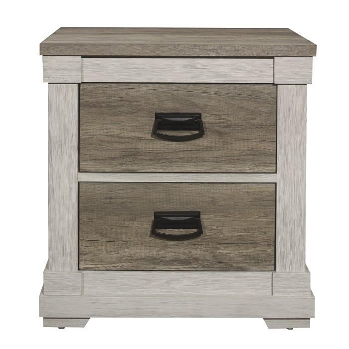 Arcadia Nightstand in White & Weathered Gray 1677-4