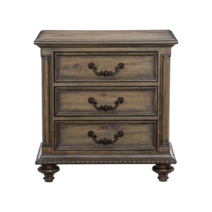 Rachelle 3 Drawer Nightstand in Weathered Pecan 1693-4