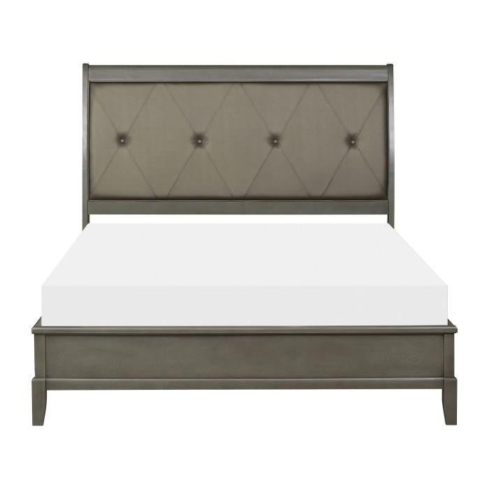 Cotterill Queen Upholstered Sleigh Bed in Gray 1730GY-1