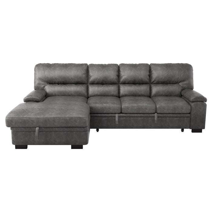 Michigan Sectional with Pull Out Bed and Left Chaise in Dark Gray 9407DG2LC3R