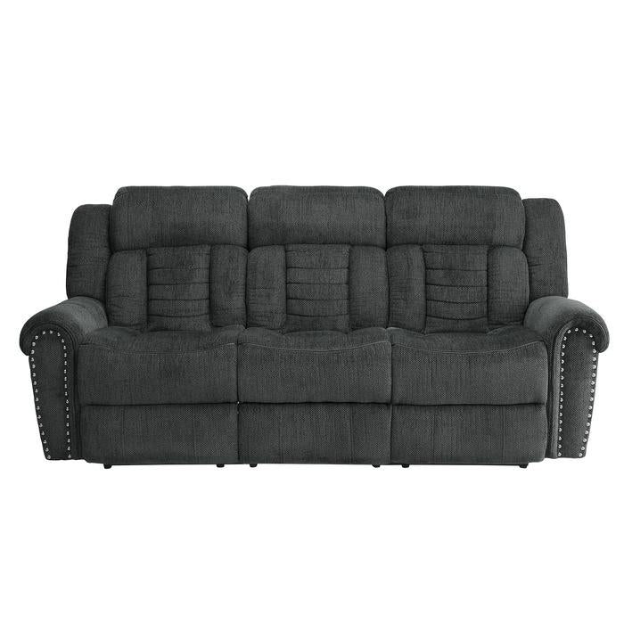 Nutmeg Double Reclining Sofa in Charcoal Gray 9901CC-3