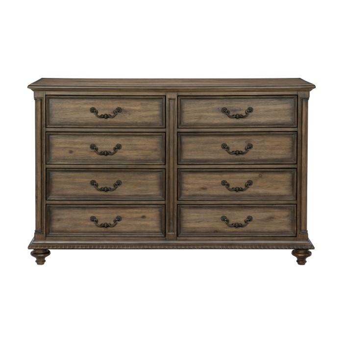 Rachelle 8 Drawer Dresser in Weathered Pecan 1693-5