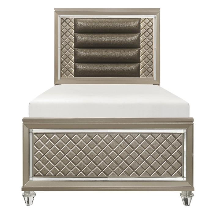 Youth Loudon Twin Platform Bed in Champagne Metallic B1515T-1